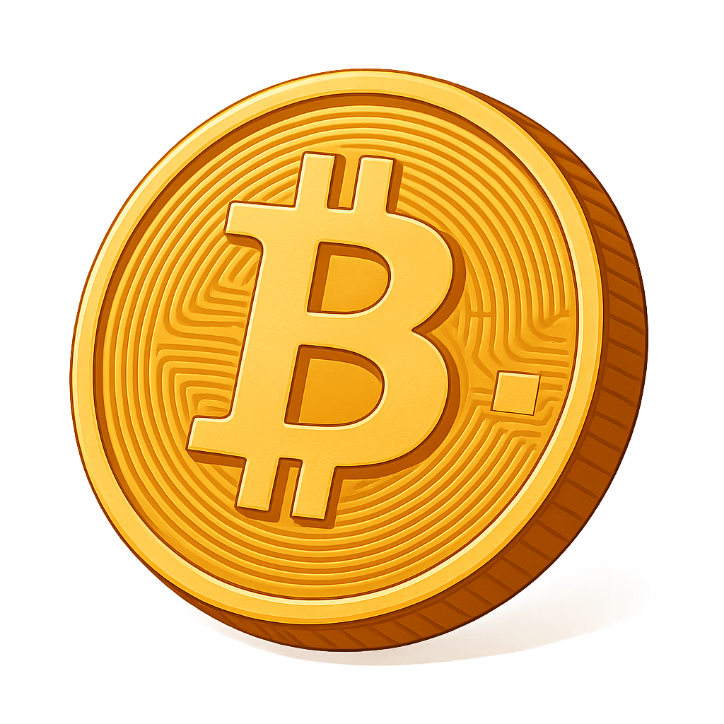 ビットコインの2Dイラスト(光沢のある金色のコインデザイン)